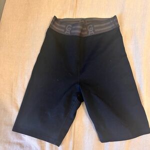 Black Athletic Shorts with Logo Waistband